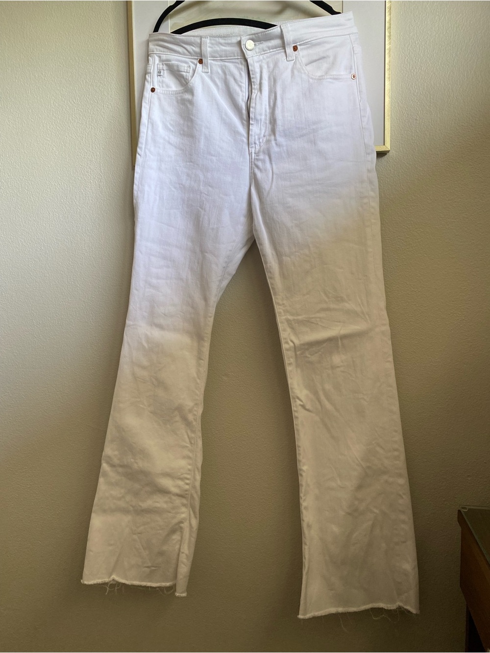 AG Alexxis White Flare Jeans, Sz 30R